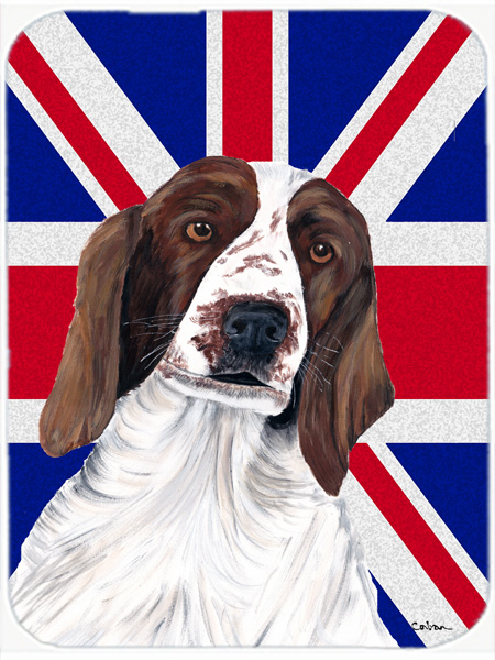 7.75 x 9.25 In. Springer Spaniel With English Union Jack British Flag Mouse Pad, Hot Pad Or Trivet