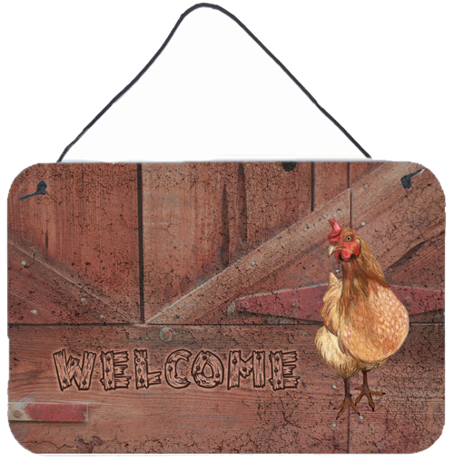 Welcome Chicken Aluminium Metal Wall Or Door Hanging Prints