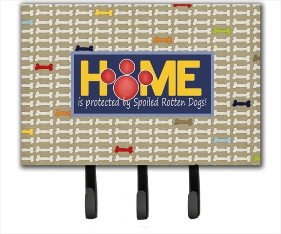 SB3053TH68 Home Is Protected By Spoiled Rotten Dogs Leash Or Key Holder