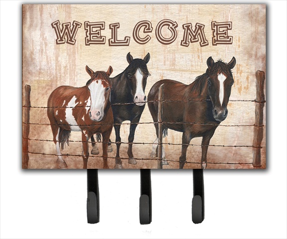 Welcome Mat With Horses Leash Or Key Holder