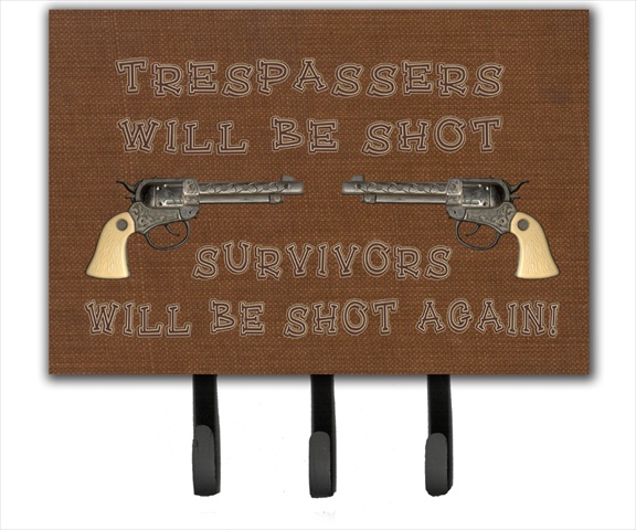 SB3063TH68 Tresspassers Will Be Shot Leash Or Key Holder