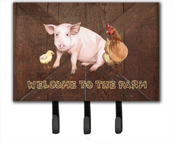 SB3083TH68 Welcome To The Farm With The Pig And Chicken Leash Or Key Holder