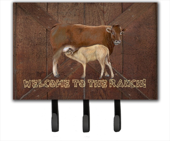 SB3084TH68 Welcome To The Ranch With The Cow And Baby Leash Or Key Holder