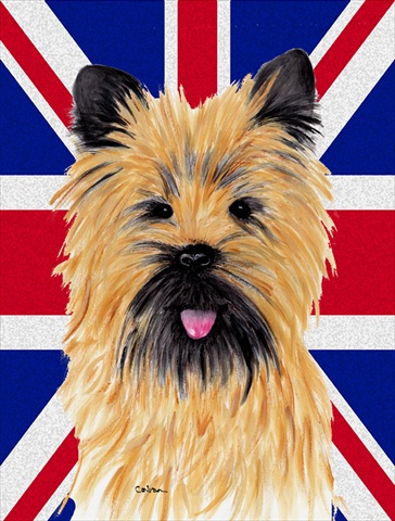 Cairn Terrier With English Union Jack British Flag Flag Garden Size
