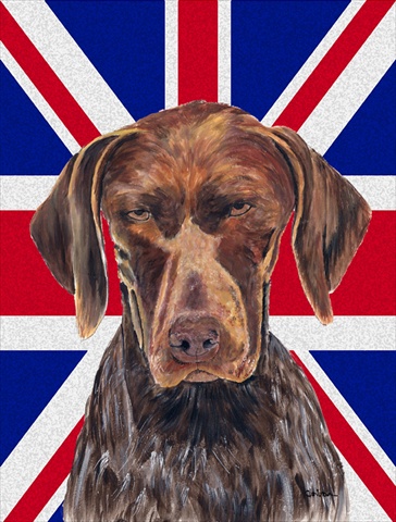 German Shorthaired Pointer With English Union Jack British Flag Flag Garden Size