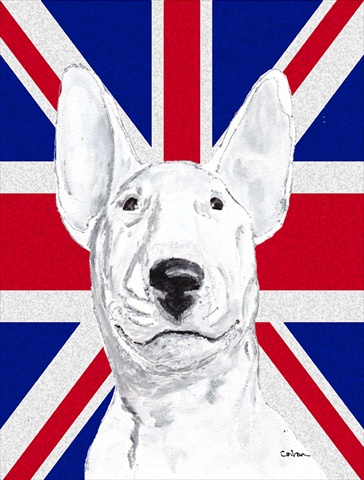 Bull Terrier With English Union Jack British Flag Flag Garden Size