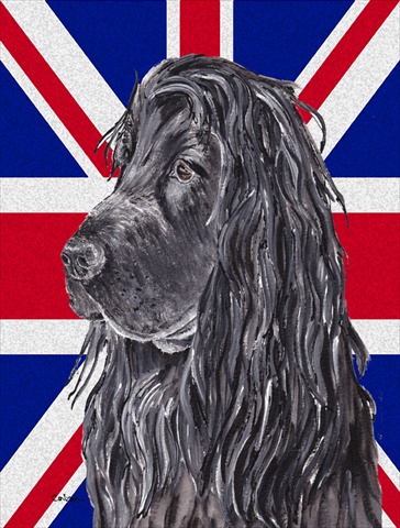 Black Cocker Spaniel With Engish Union Jack British Flag Flag Garden Size