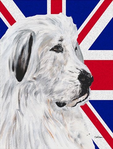 Great Pyrenees With English Union Jack British Flag Flag Garden Size