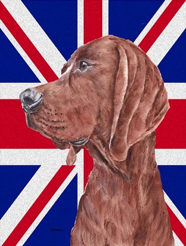 Redbone Coonhound With English Union Jack British Flag Flag Garden Size