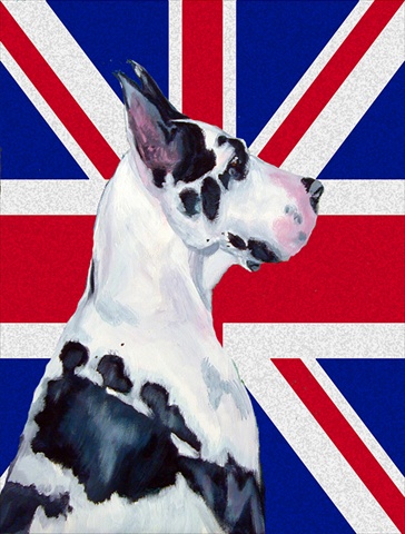 Great Dane With English Union Jack British Flag Flag Garden Size