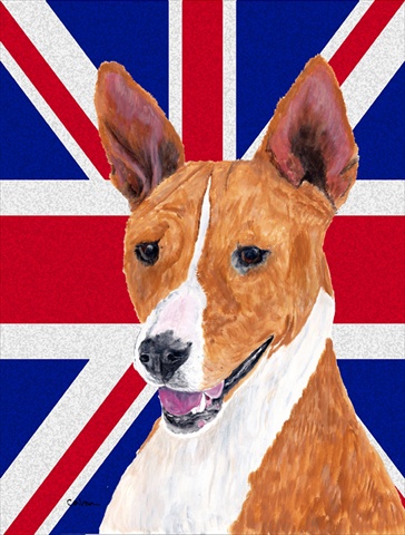 Basenji With English Union Jack British Flag Flag Canvas House Size