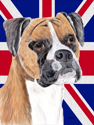 Boxer With English Union Jack British Flag Flag Canvas House Size