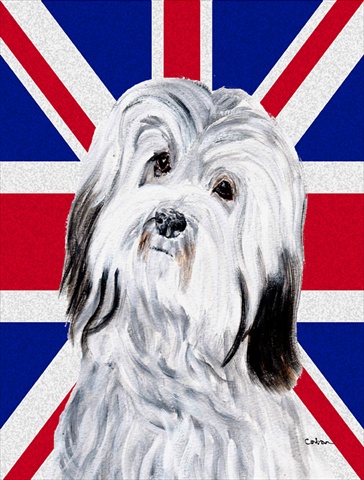Havanese With English Union Jack British Flag Flag Canvas House Size