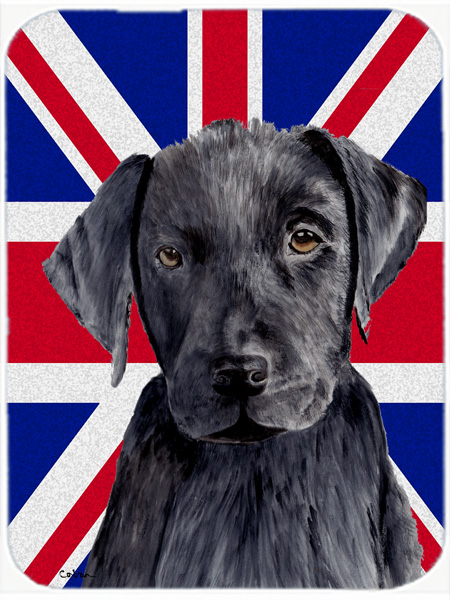 Labrador With English Union Jack British Flag Glass Cutting Board - Large