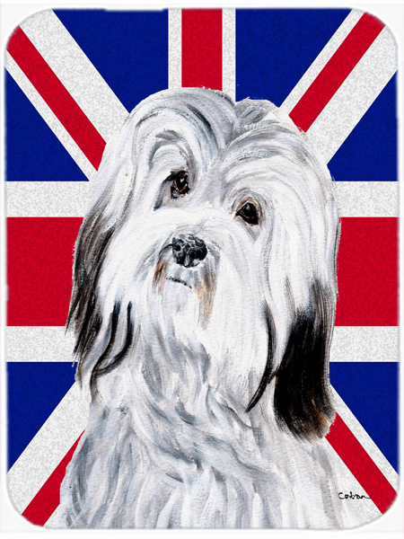 Havanese With English Union Jack British Flag Glass Cutting Board - Large