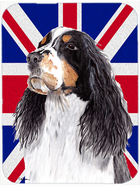 7.75 x 9.25 In. Welsh Springer Spaniel With English Union Jack British Flag Mouse Pad, Hot Pad Or Trivet