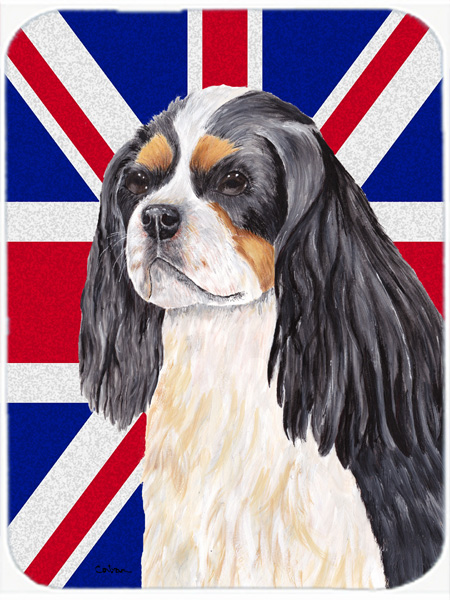 7.75 x 9.25 In. Cavalier Spaniel With English Union Jack British Flag Mouse Pad, Hot Pad Or Trivet