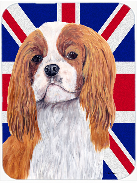 7.75 x 9.25 In. Cavalier Spaniel With English Union Jack British Flag Mouse Pad, Hot Pad Or Trivet