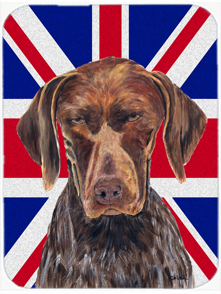 7.75 x 9.25 In. German Shorthaired Pointer With English Union Jack British Flag Mouse Pad, Hot Pad Or Trivet