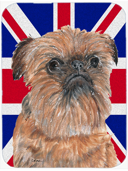 7.75 x 9.25 In. Brussels Griffon With Engish Union Jack British Flag Mouse Pad, Hot Pad Or Trivet