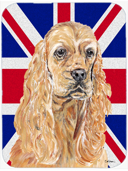 7.75 x 9.25 In. Buff Cocker Spaniel With Engish Union Jack British Flag Mouse Pad, Hot Pad Or Trivet