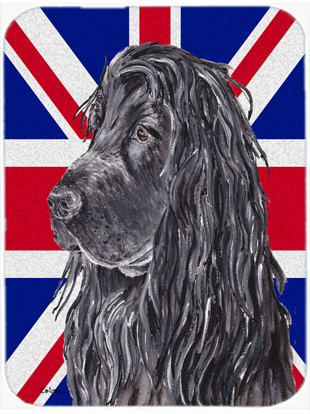 SC9867MP 7.75 x 9.25 In. Black Cocker Spaniel With Engish Union Jack British Flag Flag Mouse Pad- Hot Pad Or Trivet