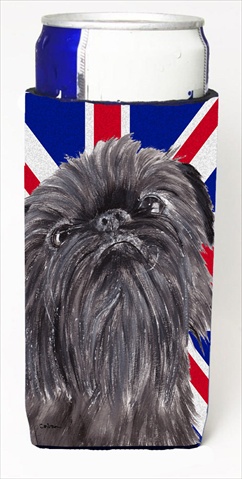 Brussels Griffon With Engish Union Jack British Flag Michelob Ultra bottle sleeves For Slim Cans - 12 Oz.