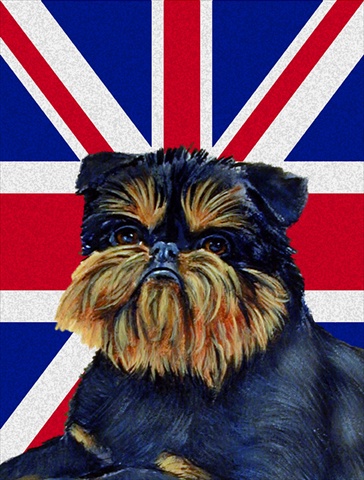 Brussels Griffon With English Union Jack British Flag Flag Garden Size