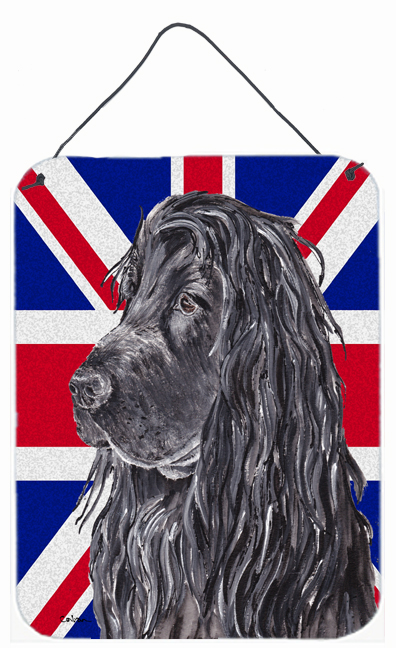 Black Cocker Spaniel With Engish Union Jack British Flag Aluminium Metal Wall Or Door Hanging Prints