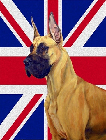 Great Dane With English Union Jack British Flag Flag Garden Size