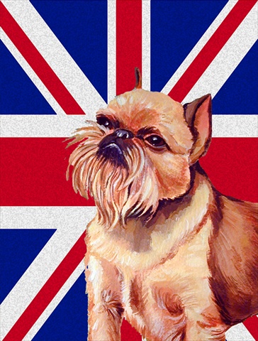 Brussels Griffon With English Union Jack British Flag Flag Garden Size