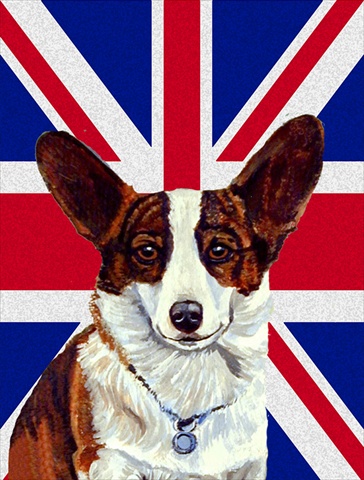 Corgi With English Union Jack British Flag Flag Garden Size