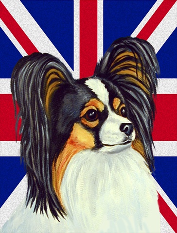 Papillon With English Union Jack British Flag Flag Garden Size