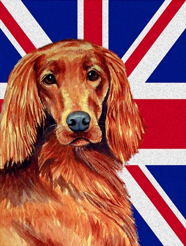 Irish Setter With English Union Jack British Flag Flag Garden Size