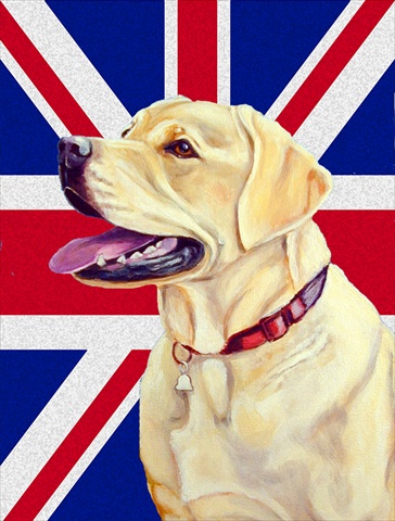 Labrador With English Union Jack British Flag Flag Canvas House Size