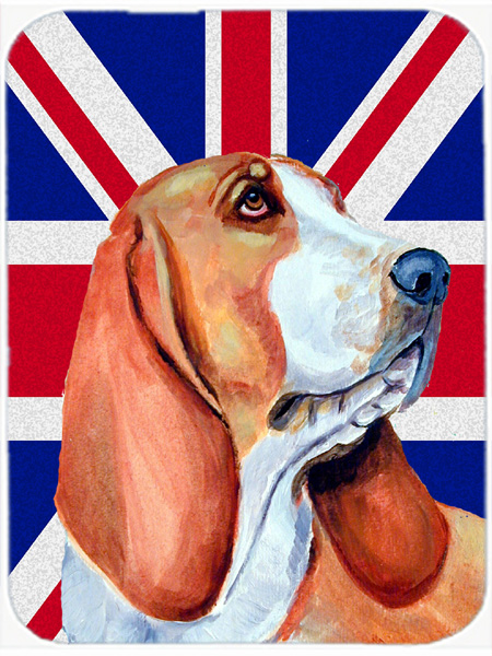 Basset Hound With English Union Jack British Flag Mouse Pad