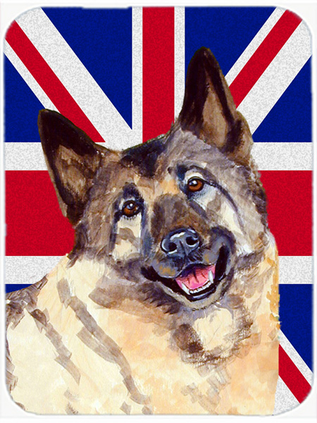 7.75 x 9.25 In. Norwegian Elkhound With English Union Jack British Flag Mouse Pad, Hot Pad Or Trivet