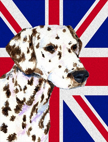 Dalmatian With English Union Jack British Flag Flag Garden Size