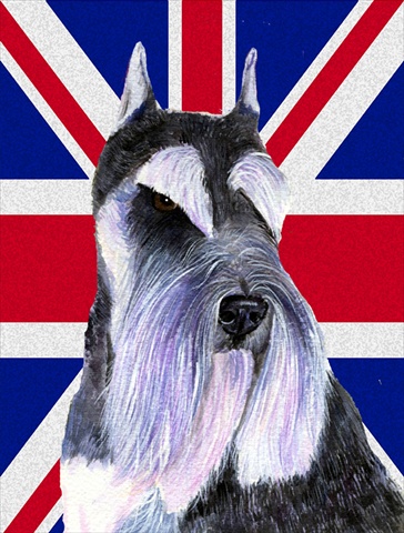 Schnauzer With English Union Jack British Flag Flag Garden Size