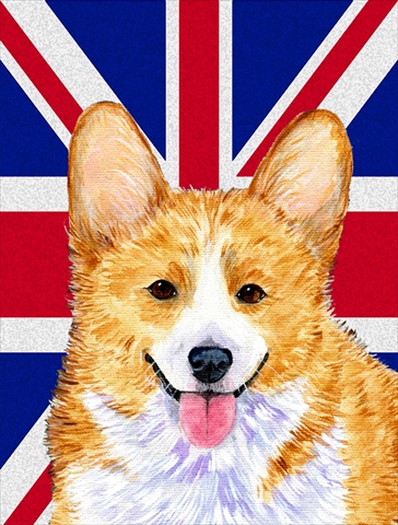 Corgi With English Union Jack British Flag Flag Garden Size