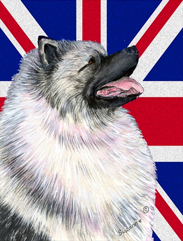 Keeshond With English Union Jack British Flag Flag Garden Size
