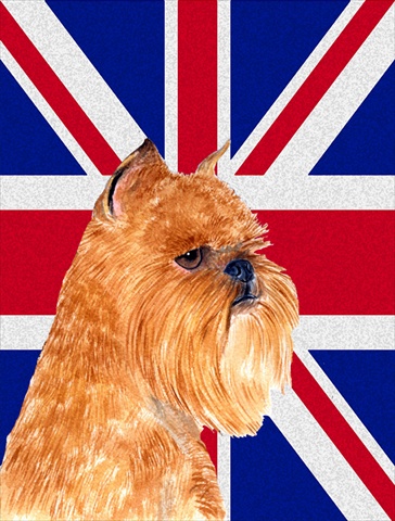 Brussels Griffon With English Union Jack British Flag Flag Garden Size