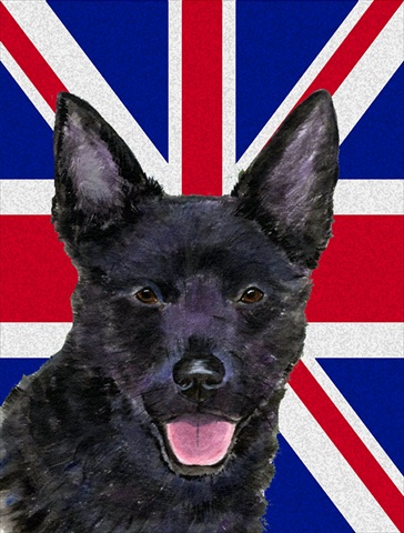 Australian Kelpie With English Union Jack British Flag Flag Garden Size
