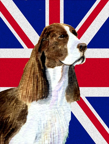 Springer Spaniel With English Union Jack British Flag Flag Garden Size