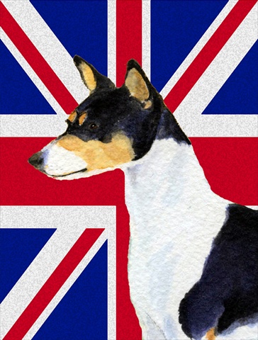 Basenji With English Union Jack British Flag Flag Garden Size