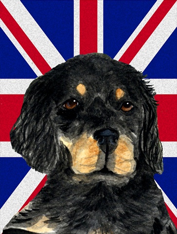 Gordon Setter With English Union Jack British Flag Flag Garden Size
