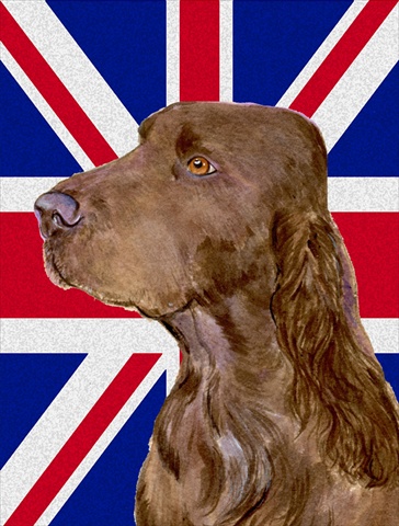 Field Spaniel With English Union Jack British Flag Flag Garden Size