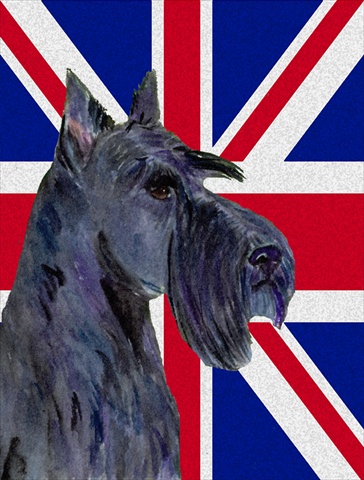 Scottish Terrier With English Union Jack British Flag Flag Garden Size