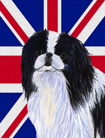 Picture of Carolines Treasures SS4909CHF Japanese Chin With English Union Jack British Flag Flag Canvas House Size