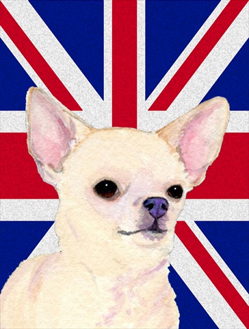 Picture of Carolines Treasures SS4914CHF Chihuahua With English Union Jack British Flag Flag Canvas House Size